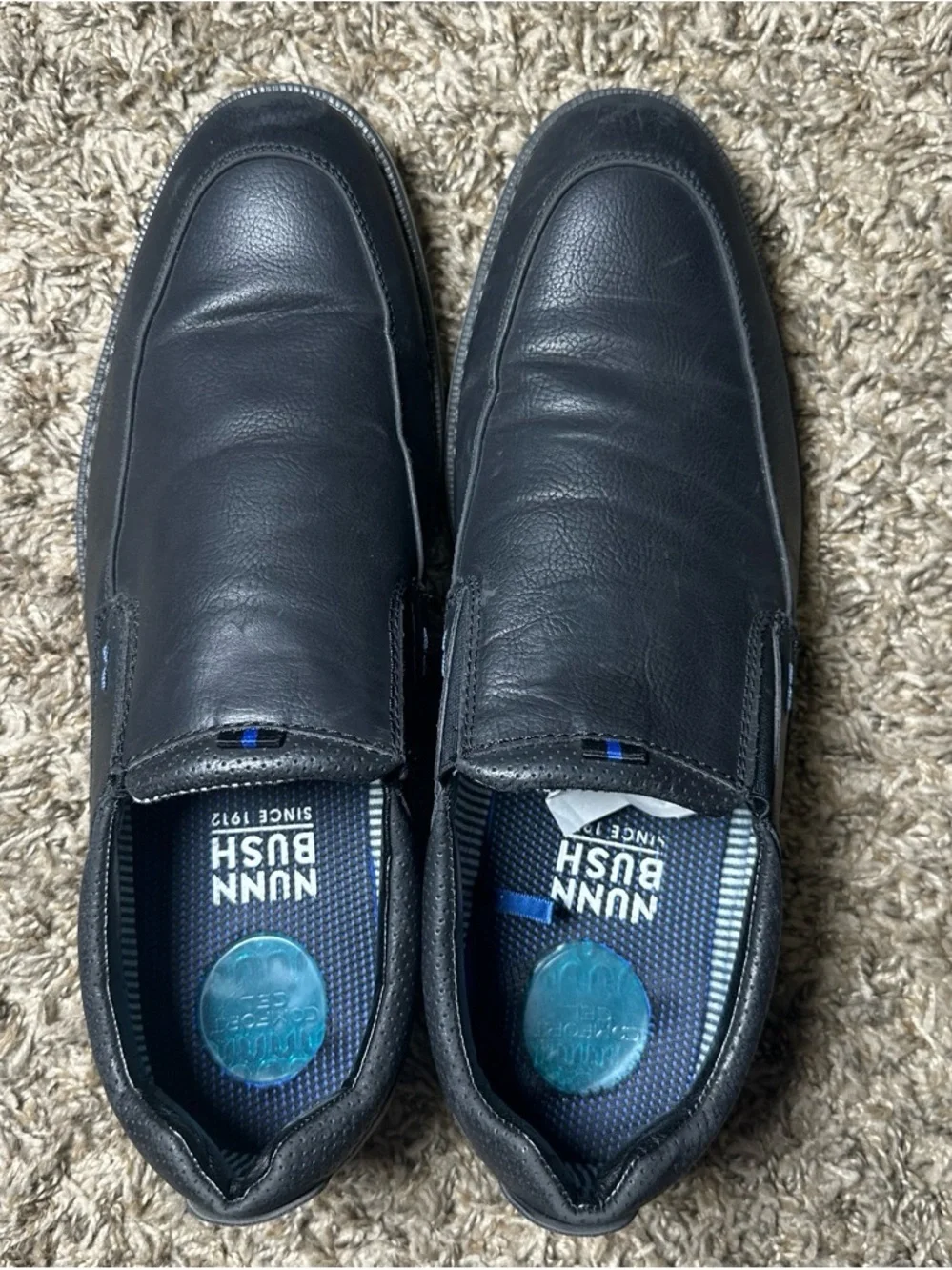 Nunn Bush Men's Black Slip-On Leather Loafers Size 12M